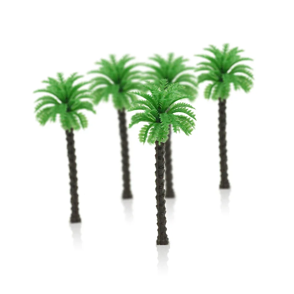 200PCS 3CM Miniature Palm Trees Model Diy Making Coconut Plant Plastic Toys Architecture Building/Railway Train Layout Diorama