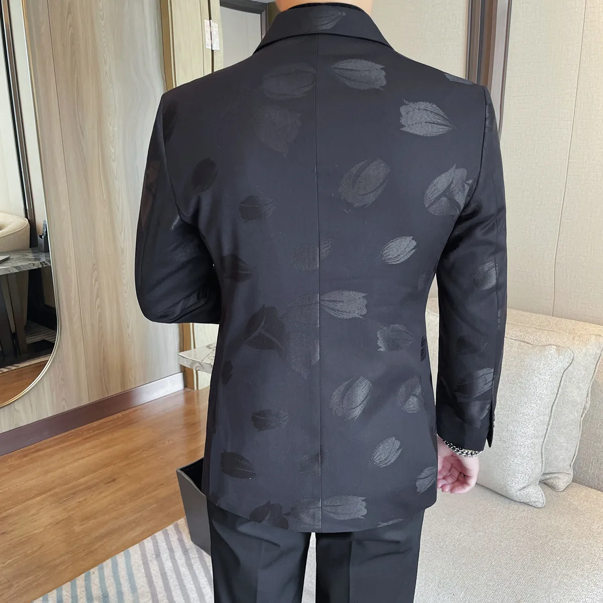 Luxury High-quality Men's Suit Jacket  Autumn Winter Metal Buckle Business Suit Wedding Groom Banquet Party Blazer Masculino