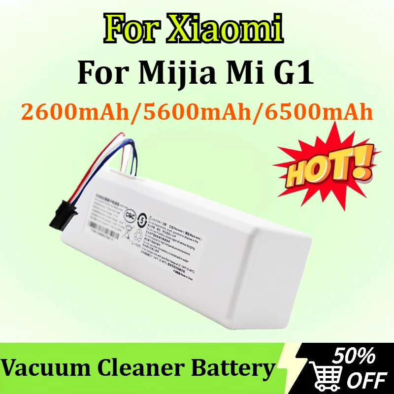 

Battery 14.4V 2600-6500mAh P1904-4S2P-MM for Xiaomi Mijia Mi Vacuum Cleaner Sweeping Mopping Robot Replacement Battery G1
