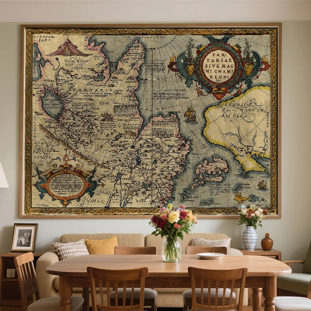 

The Large Classic Vintage Map Latin Unframed Canvas Painting Decorative Wall Art Posters and Prints Living Room Home Decoration