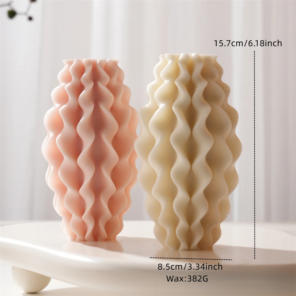 

Taper Abstract Art Decorative Wavy Stripe Candles Silicone Mould Geometric Wave Twirl Pillar Candle Molds