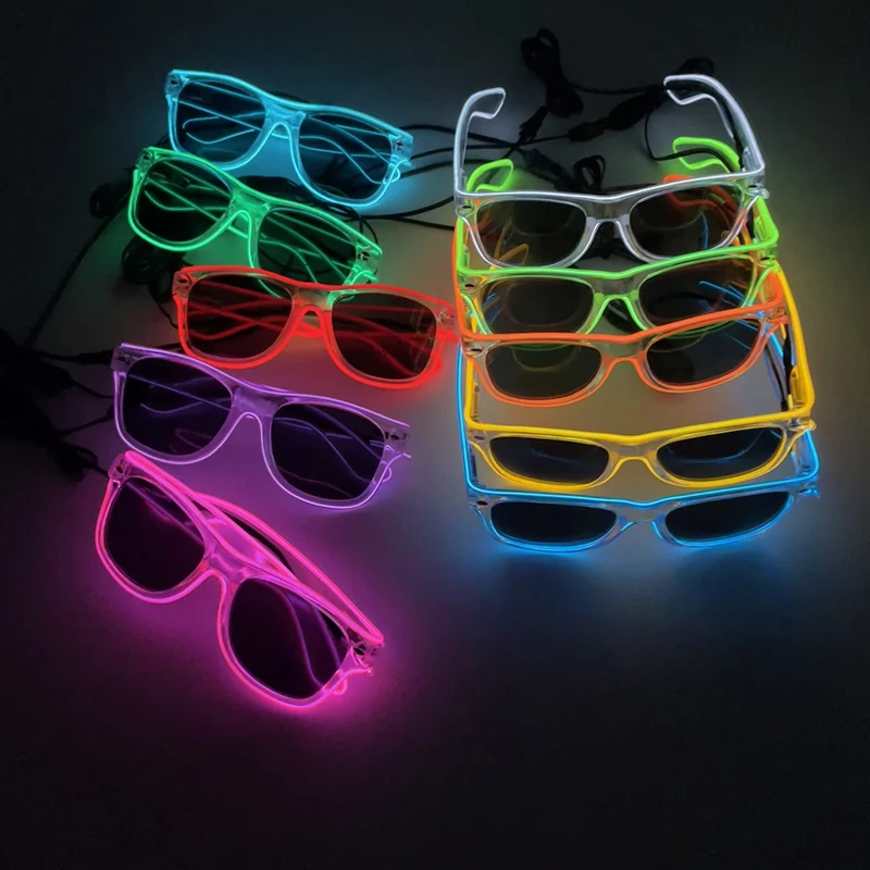 LED Luminous Glasses Cool Nightclub Performance Ball Party Supplies Unique Decoration Music Festival Neon Lights Cheering Props