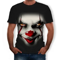 Sommer Neue Männer der Horror Clown Muster T-Shirts Kurzarm Street Hip Hop 3D Gedruckt Tops 6XL Große Größe Lose gothic Tees