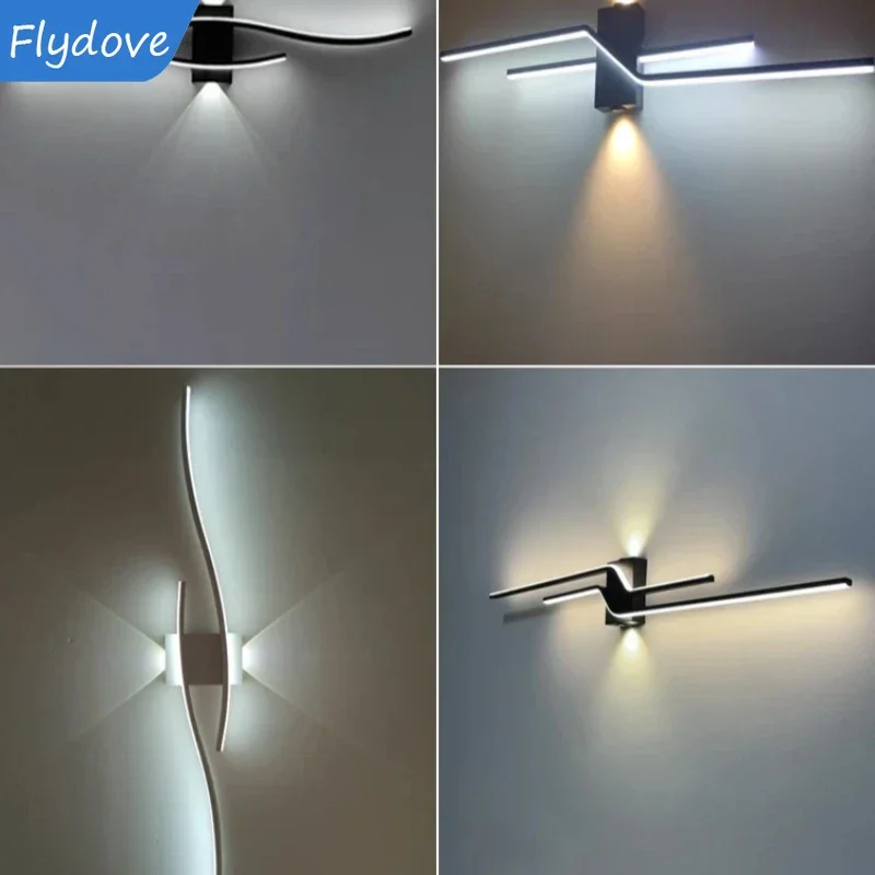 Nordic Modern Long Strip LED Wall Lamp Living Room Bedroom Bedside Aisle Kitchen Background Light Home Decor Indoor Lighting