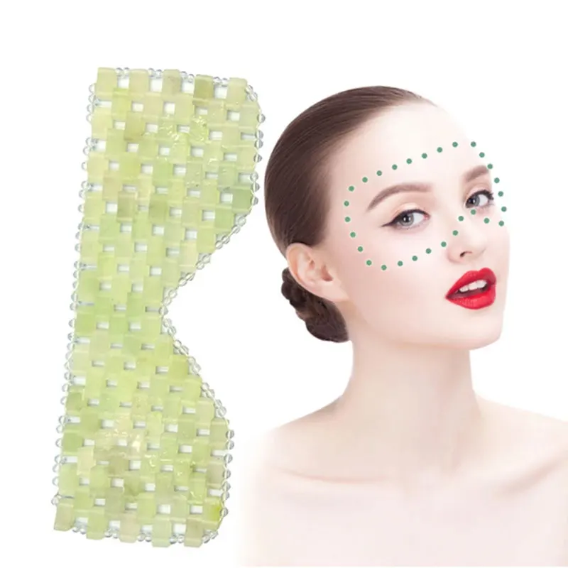 Natural Jade Facial Mask Hand-Woven Jade Facial Mask Improve Skin Healing Ice Relief Eye Fatigue Pure Hand-Polished Jade