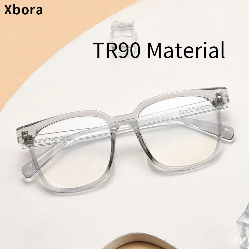 

Xbora Fashionable Retro TR-90 Triangle Stable Large Frame Glasses For Men And Women Optical Prescription Eyeglasses 18163BV