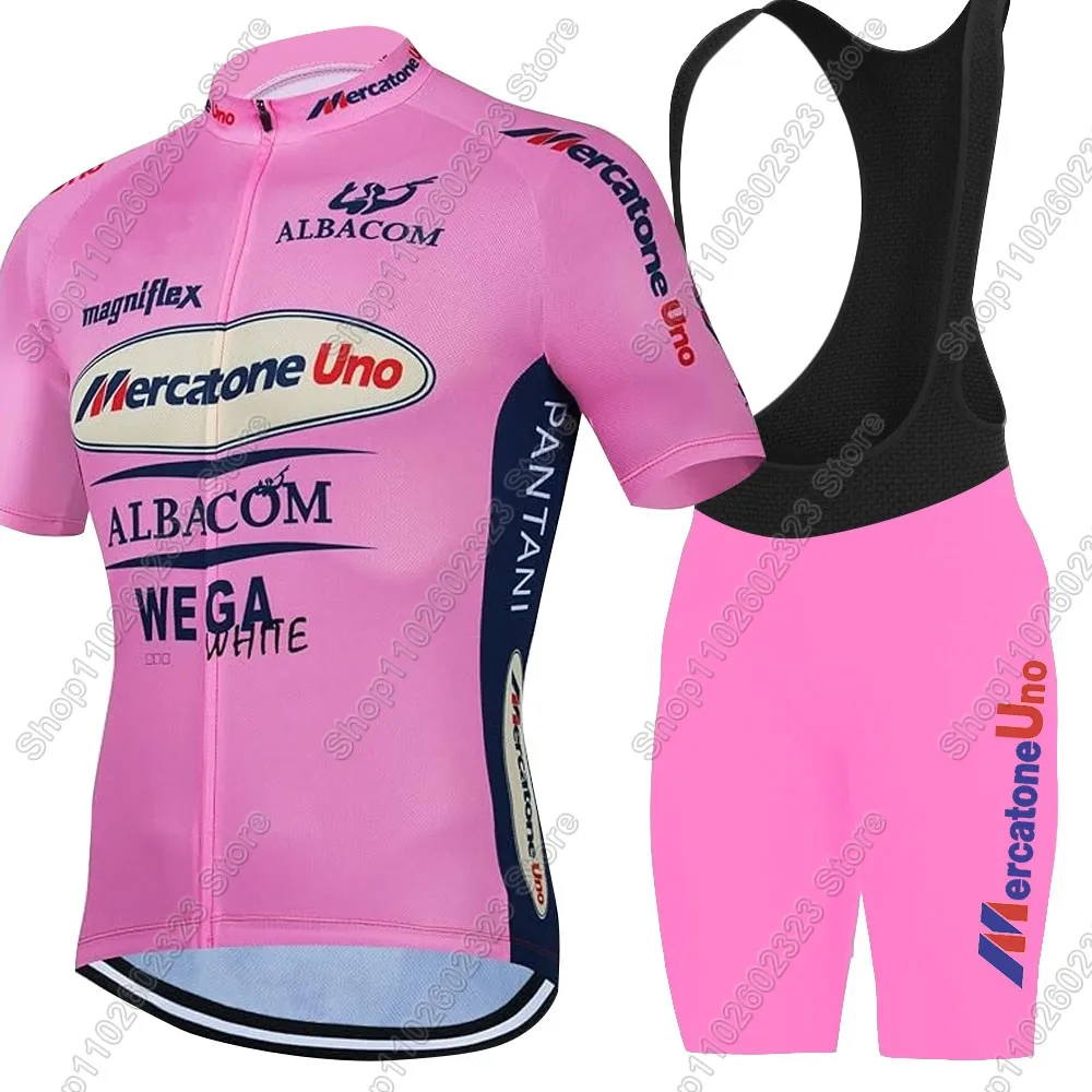 

Розовый Mercatone Uno Велосипедный трикотаж 2025 Комплект Ретро Мужская одежда для велосипеда Рубашки для шоссейного велосипеда Костюм Велосипедные нагрудники Шорты MTB Ropa Maillot