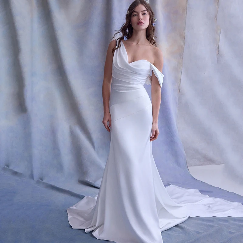

Eightree Boho Beach Mermaid Wedding Dresses Sweetheart Backless Long Satin Wedding Gown Women White Bridal Prom Dress Customized