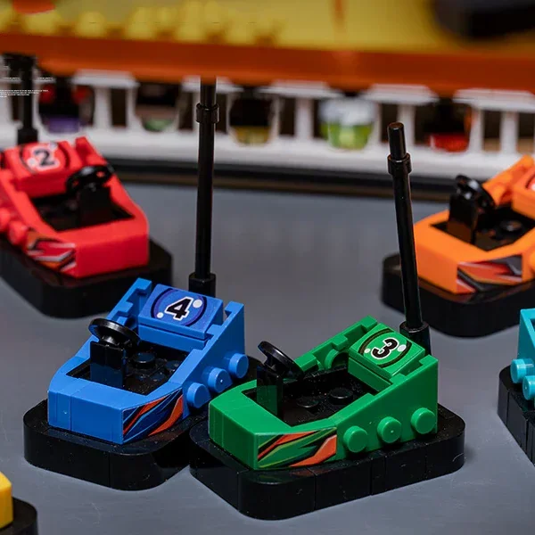 1099PCS Ideen Autoscooter Baustein Set Street View Vergnügungspark Modulare Baustein Montage Modell Magnetische Spielzeug Geschenk