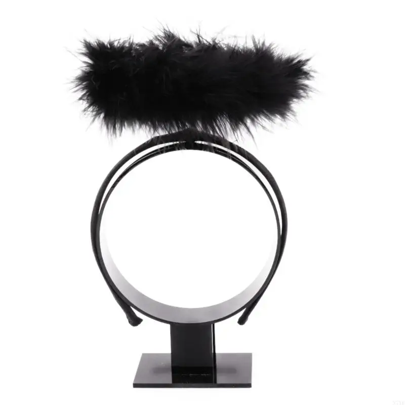 N7YF stylowe skrzydła anioła piórami obręcz do włosów kobiety dziewczęta opaska na głowę rekwizyty kostiumowe na karnawał