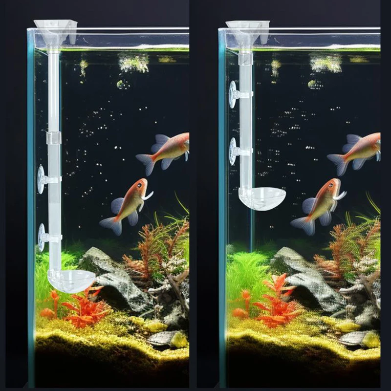Aquarium Transparent Feeding Tube Set Aquarium Telescopic Fish Tank Feeder Shrimp Feeding Container Feeder Bowl Accessories