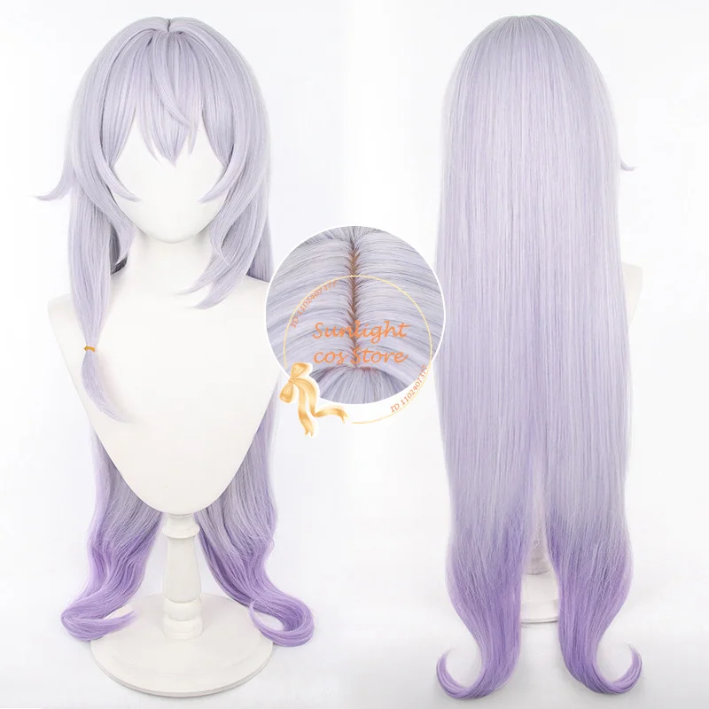 Peruca de cosplay sintética cisne preto para mulheres, cabelo gradiente roxo, cabelo carinho, perucas anime, resistente ao calor, 95cm