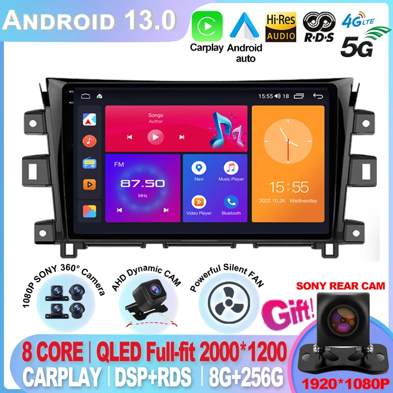 

Android 13 For Nissan NAVARA Frontier NP300 2011- 2016 2017 Screen WiFi Car Player Video Display Navigation Radio Multimedia GPS