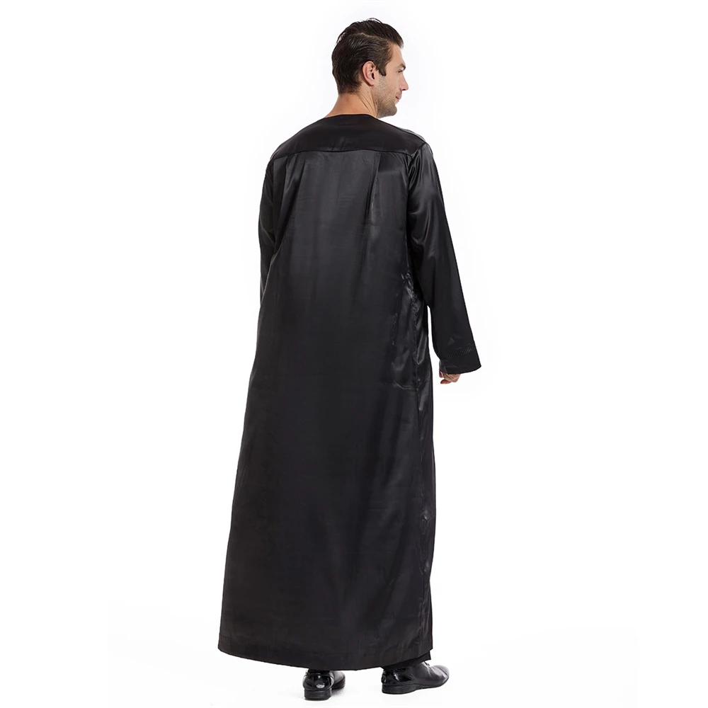 Thoub Medio Oriente Uomini Jubba Thobe Abito arabo saudita Abbigliamento islamico musulmano Costumi tradizionali Ramadan Abaya Abaya Maxi abito