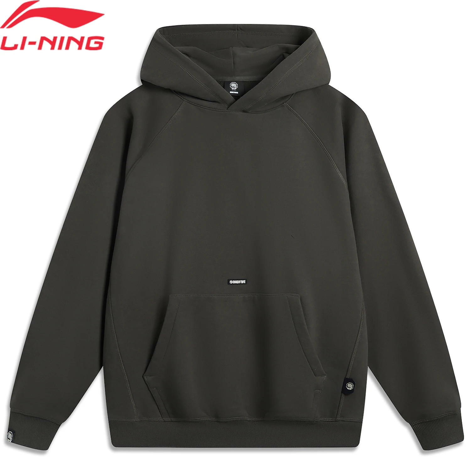 Li-Ning Men BADFIVE Basketball Hoodie Loose Fit 100%Cotton Leisure Comfortable LiNing Sports Style Hooded Sweatshirt AWDU509