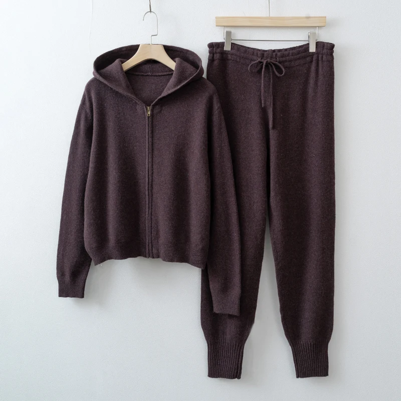 2015 Women's Knit Wool Cardigan and Pants Set