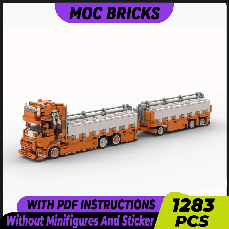 Container Truck Model Moc Building Bricks Fish Transport Vehicle Technology Modular Blocks Gift Christmas Toys DIY Sets Assembly