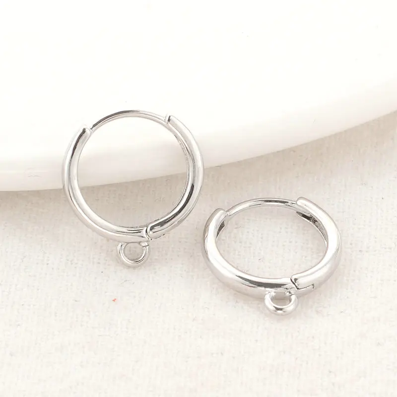 10PCS 14*16MM 14K Gold Color Brass Round Loop  Earrings Hoops High Quality Jewelry Making Supplies Diy Findings Accessories
