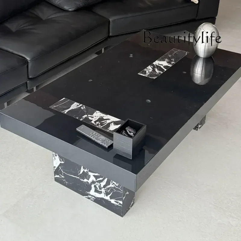 طاولة قهوة مستطيلة الشكل عائمة من P-Tu، موديل جديد 2025 لغرف المعيشة، طاولة قهوة بسيطة من الدرجة المصممة لـ C