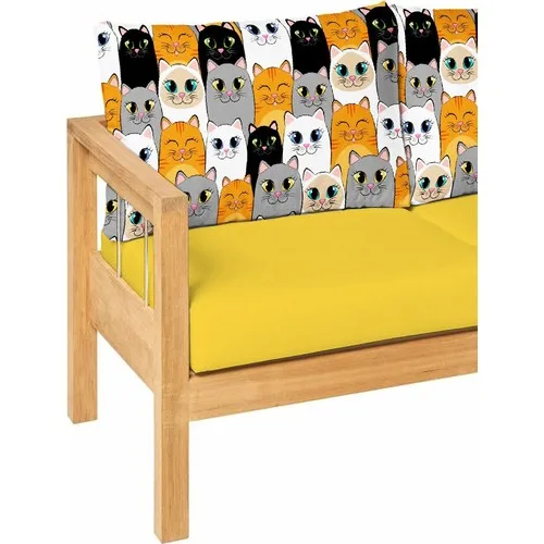 Evimstil Yellow Pattern Cat Pallets Place Garden Cedar Cushion Case 60-120-10 cm Wide Zipper