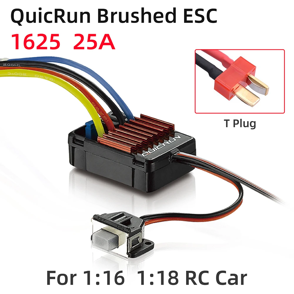 Original HobbyWing QuicRun 1060 60A Brushed Electronic Speed Controller ESC Waterproof For 1:10 SCX10 TRX4 TRX6 D90 Redcat