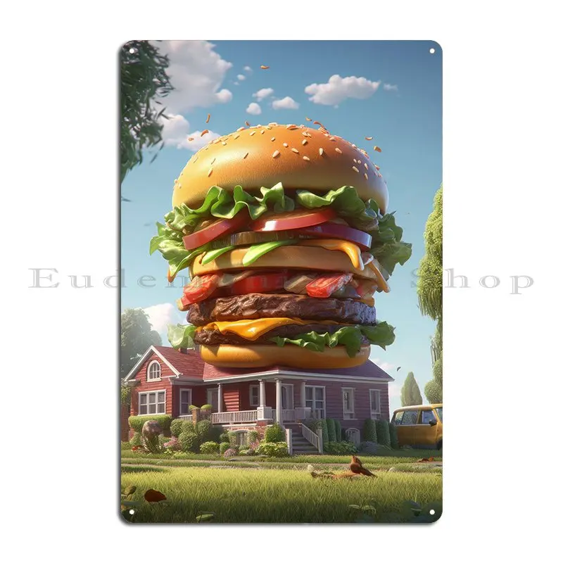 Burger Metal Sign Create Printing Cinema Decoration Plaques Tin Sign Poster