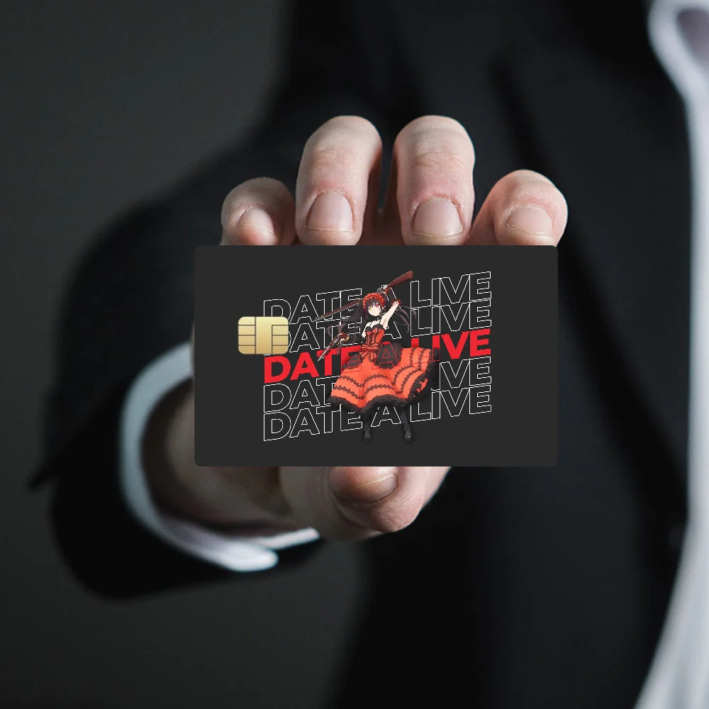 Kurumi Tokisaki Credit Card Skin Stickers No Adhesive Residue Water Proof For VISA Credit Card Subway Access Card