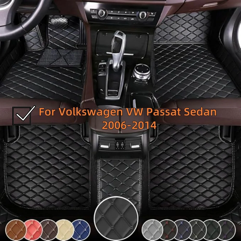 Custom Floor Mats For Volkswagen VW Passat Sedan 2006-2014 Microfiber Leather Full Coverage Auto Floor Mats Luxury Floor Liners