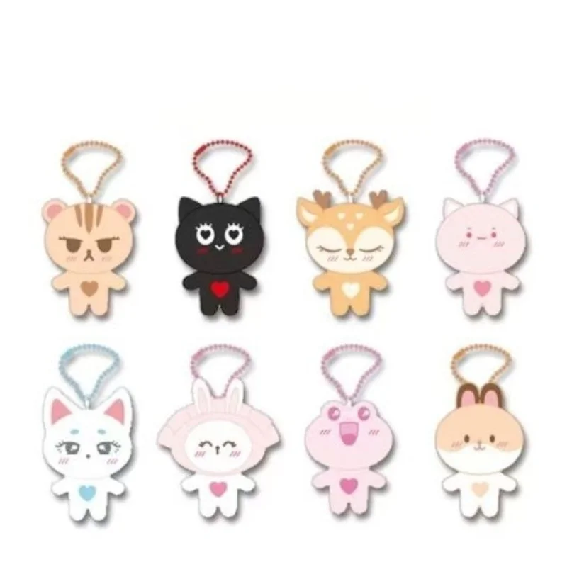 

Kpop UNIS Cartoon Keychain Cute Acrylic Keyring Bag Pendant Hyeonju Nana Gehlee Kotoko Elisia Yoona Seowon Fans Accessories Gift