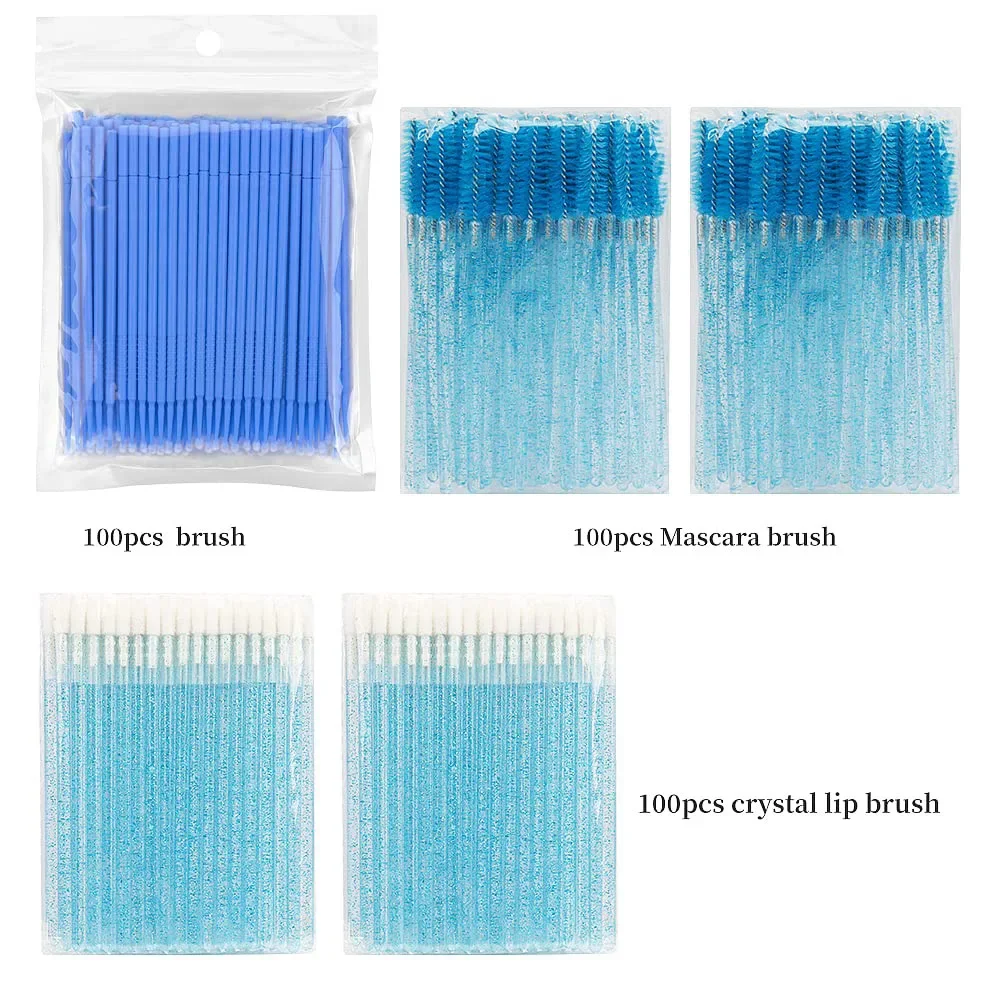 Kit de suministros de extensión de pestañas, 300 Uds., Micro hisopo desechable, cepillo, varita para rímel, aplicador de rímel, herramienta para pestañas