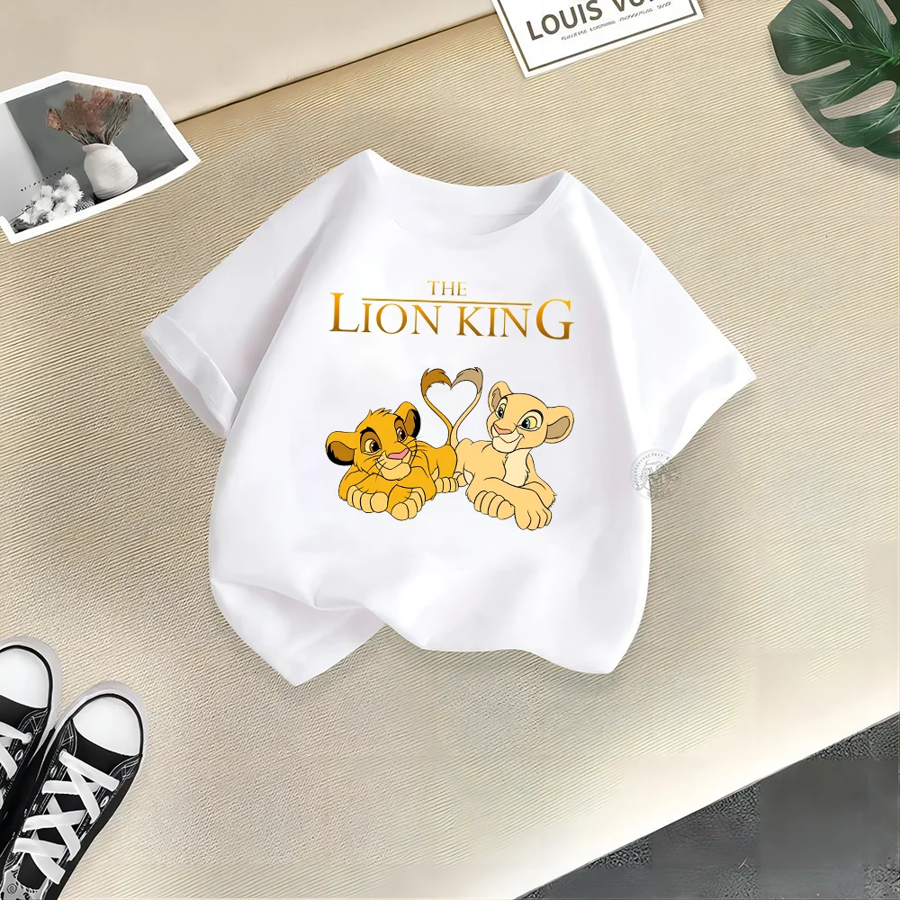 Disney can Lion King Summer creative printed clothing casual sports Cotton Baby T-shirt Boys girls crewneck T-shirt top