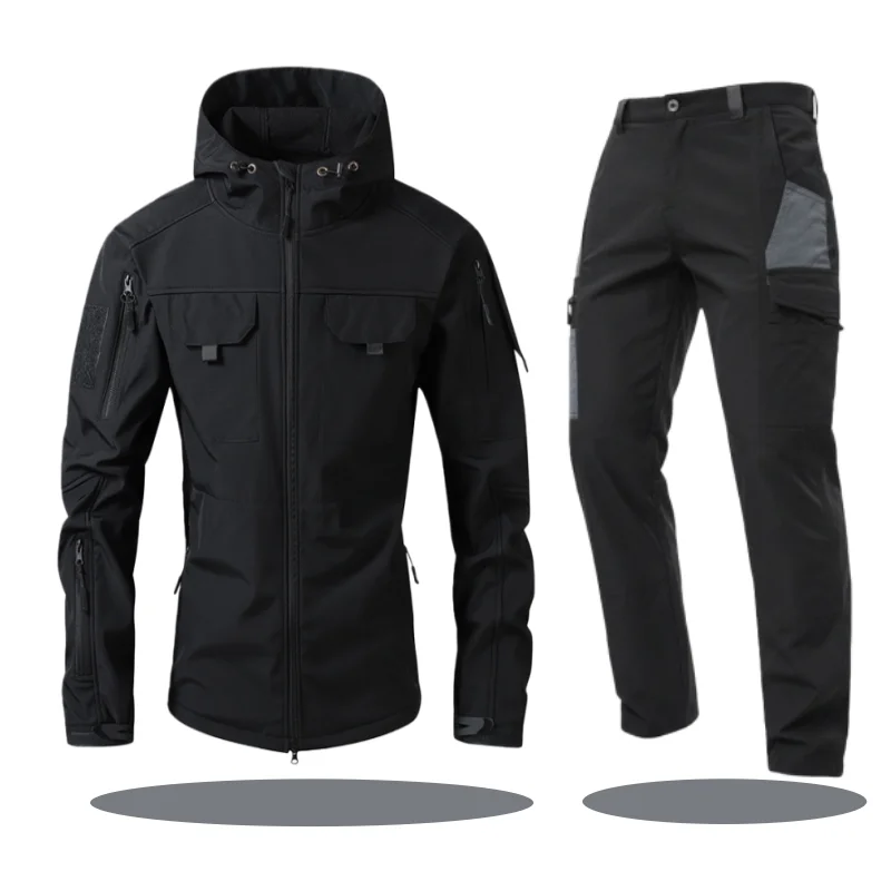 

2025 New Tactical Suit Men 4 Season Workwear Trousers American Style Casual Multi Pocket Outdoor Hiking Travel jacket
