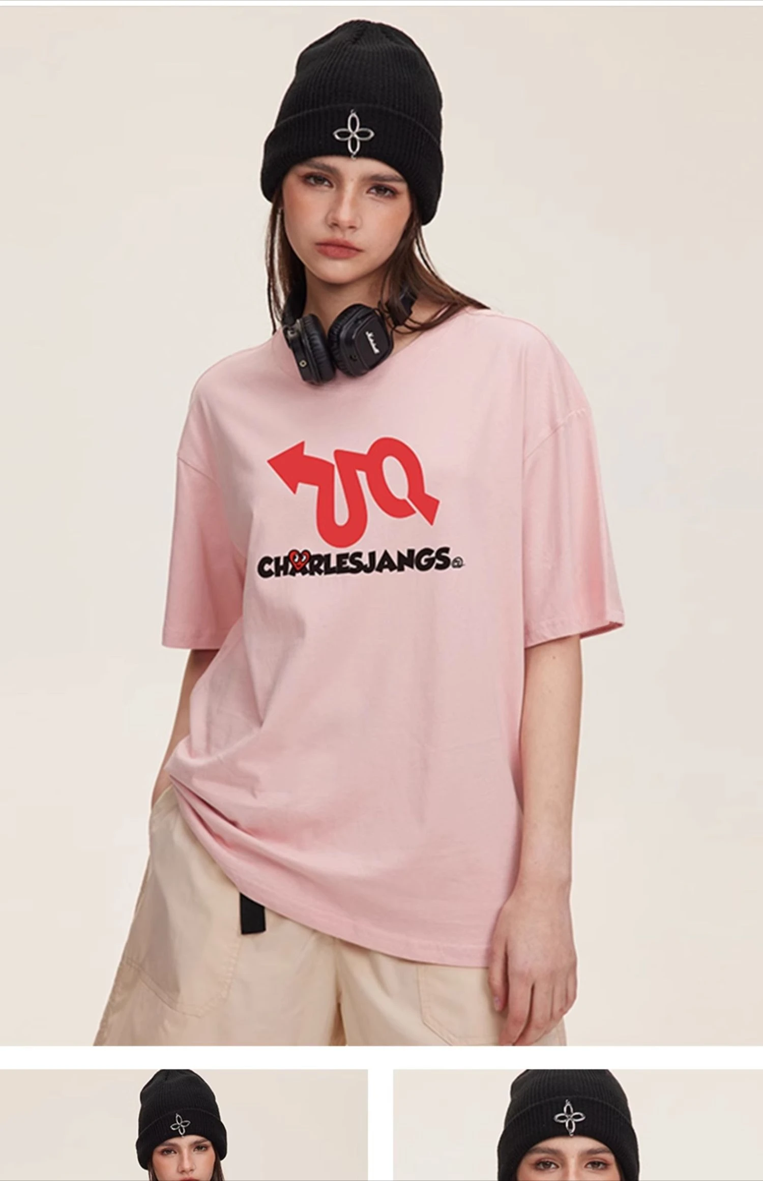 

Plus Size Small Love Print American Short-sleeved T-shirt Women's Summer Loose Pure Cotton Letter Couple Roupas Femininas
