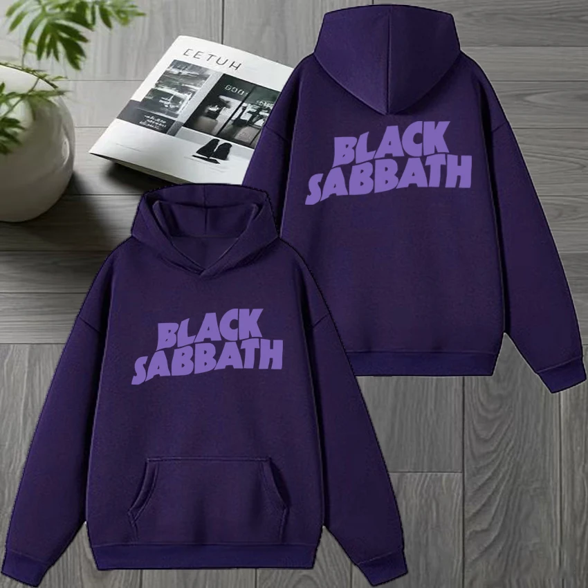 موسيقى الروك الكلاسيكية الفرقة السوداء السبت شعار مزدوج الوجهين أغطية رأس مطبوعة الرجال النساء خمر الشارع الشهير للجنسين الصوف البلوز