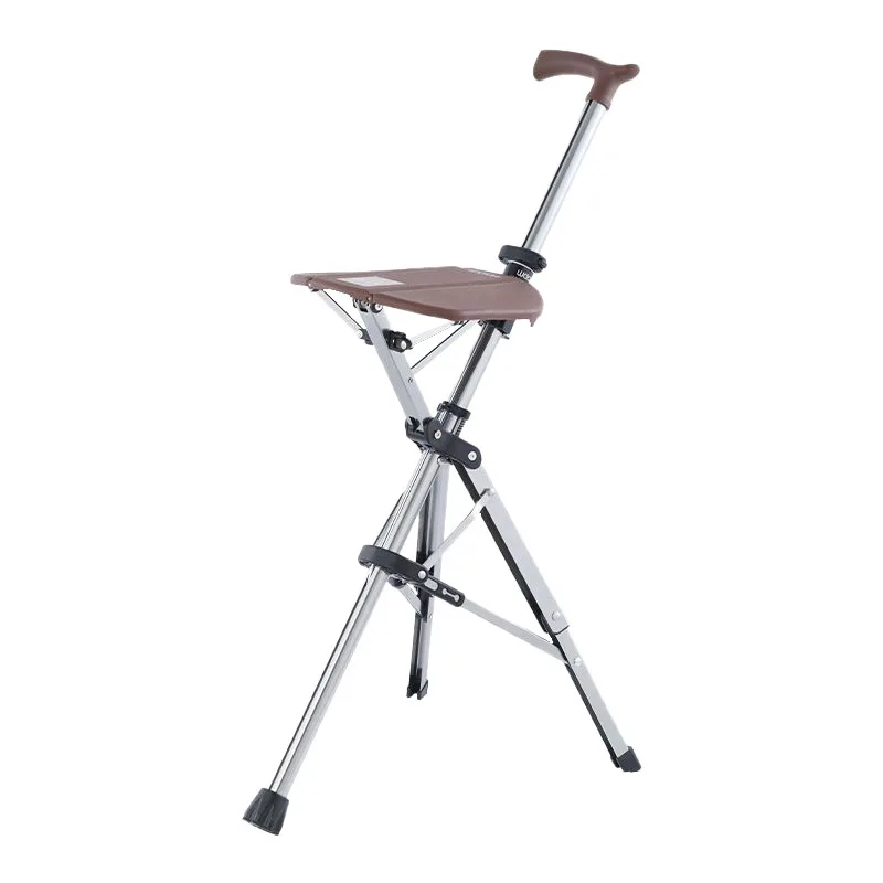 Cross-border cane stool cane cane multi-functional non-slip walking aid light portable cane chair dual-purpose