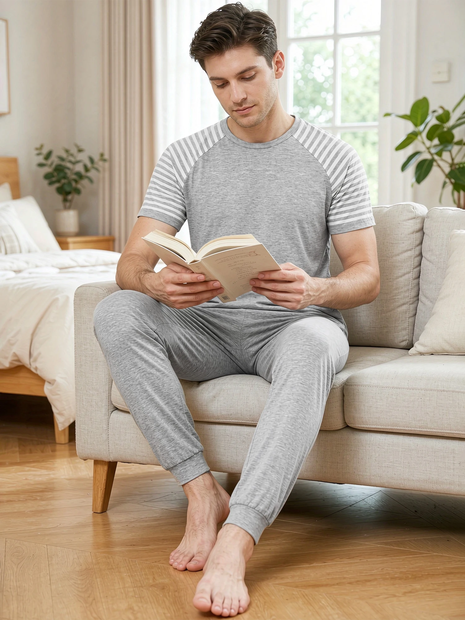 Men Anti-strip Zipper Pajamas Jumpsuit ASD Adult Elderly Special Needs Adaptive Clothing Casual Sleepwear Homewear Loungewear