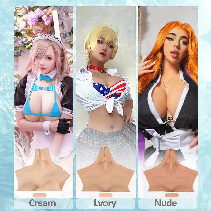 لوح صدر مزيف من السيليكون على شكل ثدي للعب الأدوار على شكل محسن الثدي على شكل كوب B-H للعب الأدوار للمتحولين جنسيا