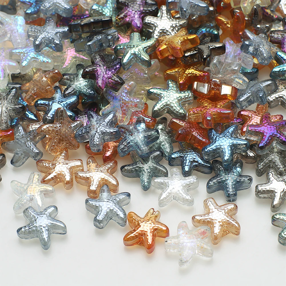 30 Teile/los 13x14mm Kristall Glas Lose Perlen Charms Seestern Anhänger Für Frauen Schmuck Machen Halsketten DIY Ohrring erkenntnisse
