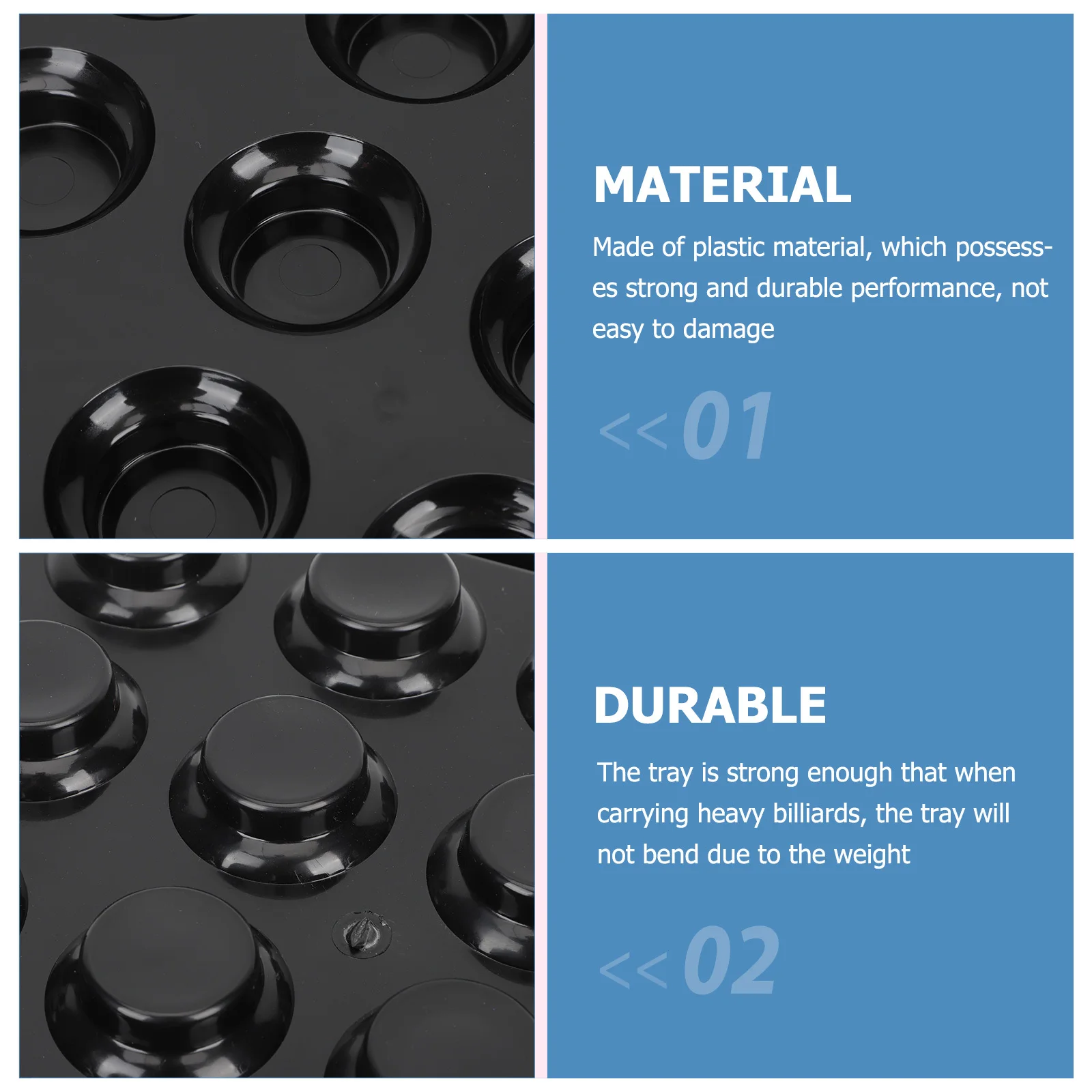 

Plastic Pool Ball Tray 16 Balls Capacity Strong Billiard Table Accessory Portable Ball Holder for Game Room Desktop Storage