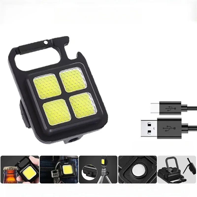 1pc LED Flashlight High Bright COB Multifunctional Camping Lamp Work Light Outdoor Portable 500mAh USB Charging Waterproof