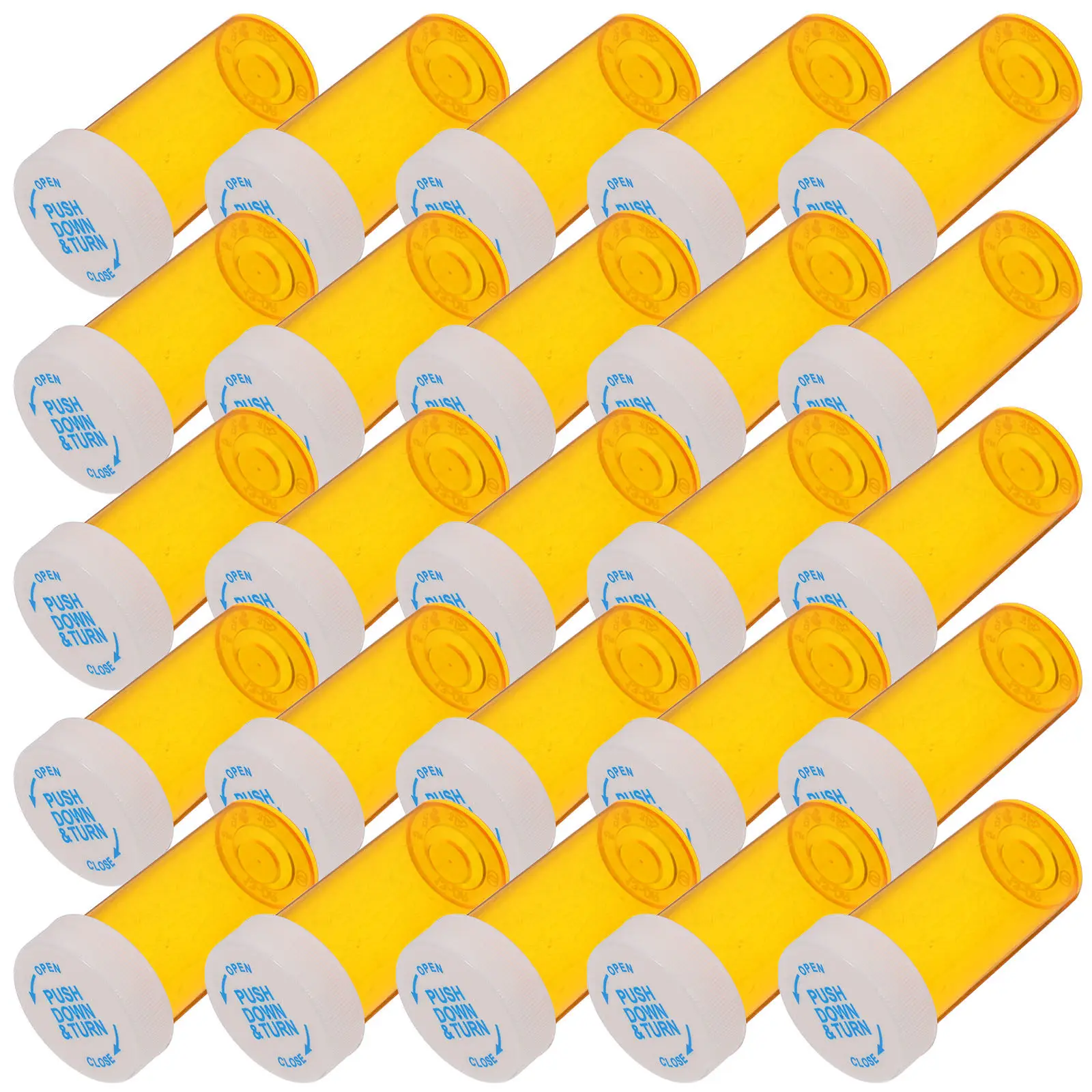 25Pcs Health Supplement Packaging Bottles Sturdy PP Empty Medicine Carrier Travel Small Pill Organizer Moisture Sunlight Proof