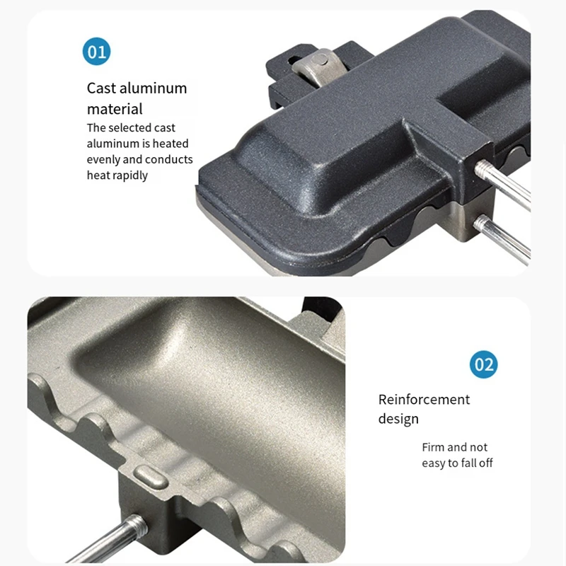 صانع الساندوتشات بأطباق غير لاصقة ، صانع الإفطار على الوجهين ، قلي السندوتشات بمقبض قابل للإزالة ، أسود