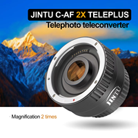 JINTU C-AF 2X Teleconverter Lens Auto Focus AF &Manual MF Teleplus Compatible with Canon EOS EF Lens Telephoto Lens