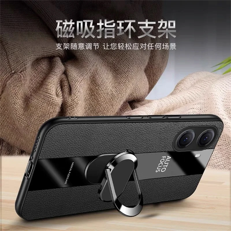 Case For POCO X7 Pro Case Magnetic Ring Phone Cover For Xiaomi POCO X7 Pro 5G Redmi Turbo 4 Luxury Leather Shell Silicone Bumper