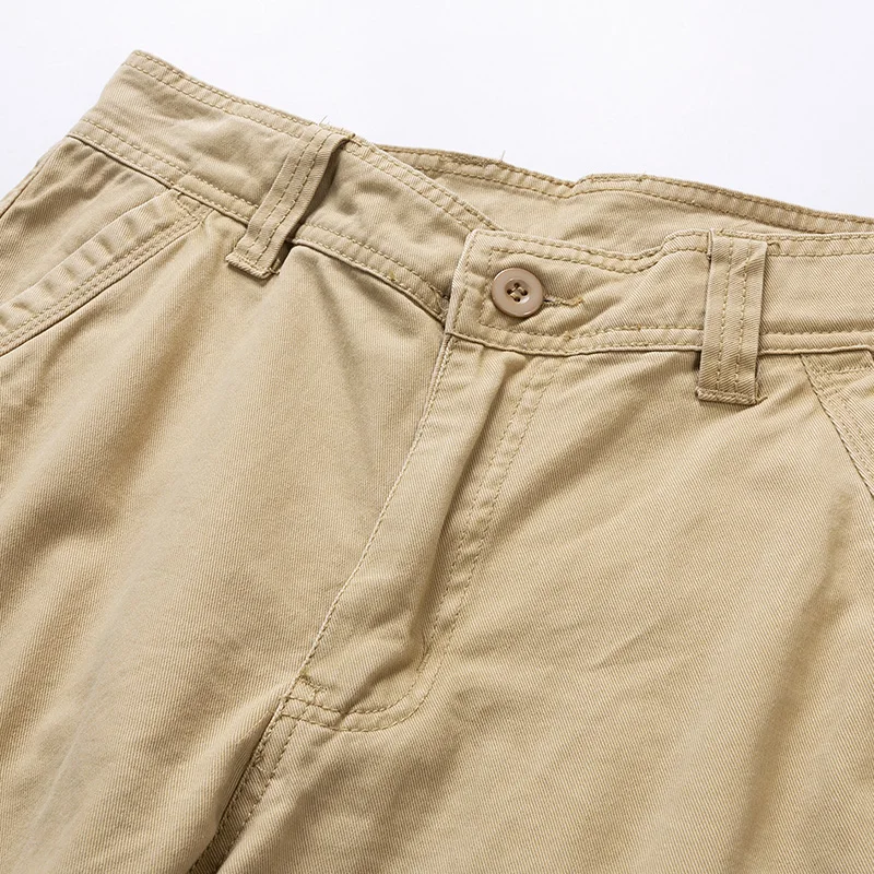 Pantalones cortos de algodón para hombre, Shorts tácticos militares, holgados, informales, sin cinturón, 2024