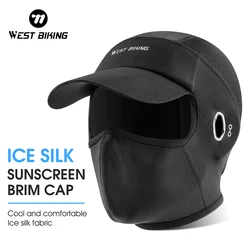 WEST BIKING Sun Protection Bicycle Cap Summer Cool Balaclava Bike Motorcycle Face Mask Anti-UV Hiking Fishing Travel Sports Hat