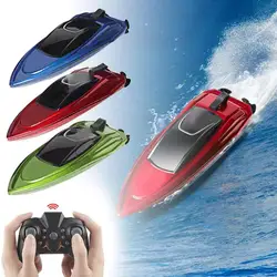 Remote Control LED Light Waterproof Electric Ship 2.4GHz Mini Ship Toy Children Speed Remote Boat Boat Control High RC Gift N8T2