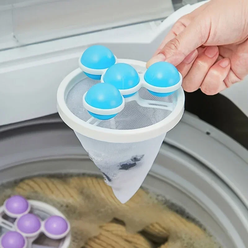 Washing Machine Filter Bag Reusable Mesh Laundry Ball Floating Lint Hair Catcher Pet Hair Remove Dirt Collection Cleaning Tools