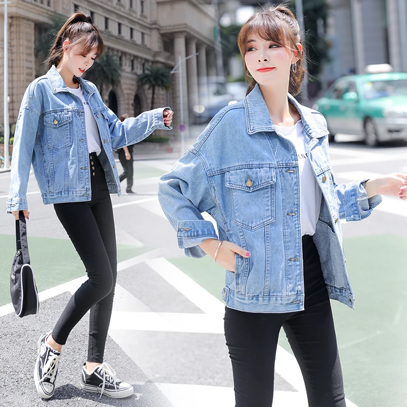 

2023 New Spring Korean Pocket Fashion Simple Sweet Loose Short Appear Thin Classics Denim Shirt Tops Z173