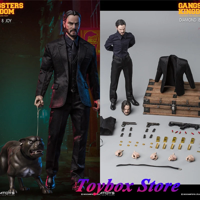 DAMTOYS GK028 1/6 Collectible Keanu Reeves Joy Movie Action Figure DIAMOND 8 SUIT Accessory Mini Dog Model 6